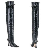 NEW Good American Carla Over the Knee Boot Black Size 7