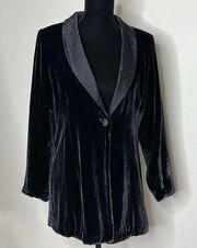 Soft Surroundings size Medium velvet one button blazer