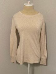 Oatmeal long sleeve crewneck top