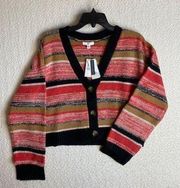 Nordstrom BP Long Sleeve Cardigan Crop Striped Sweater Size Medium New w…