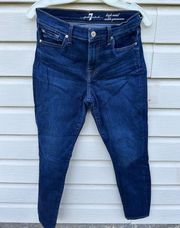 7 For All Mankind Women's Blue Denim High Waist Ankle Gwenevere Jeans 29