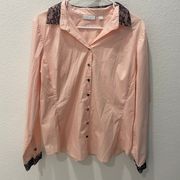 Pink And Black Button Down Size Large