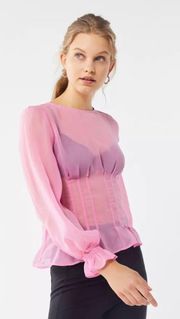 Mesh Ruffled Top