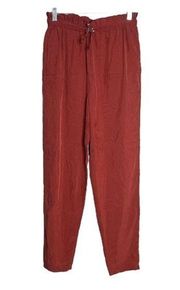 & Other Stories Pants Womens 4 Rust Orange High Rise Paper Bag Waist Casual