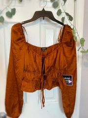 burnt orange top blouse 