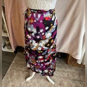 Open Edit Painted Confetti Wrap Maxi Skirt