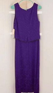Dressbarn Purple Sleeveless Dress Size 8 w/Back Zipper and 12” Side Zipp…
