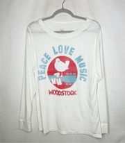 RECYCLED KARMA Woodstock Festival Oversized Long Sleeve Top NWOT in Small