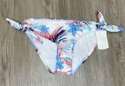 Splendid Women's Blue Multi Floral Pura Vida Side Tie Bikini Swim Bottoms sz M