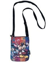 Disney Mickey & Minnie Crazy In Love Graffiti Crossbody Travel Bag