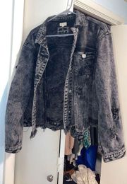 Black Distressed Denim Jacket