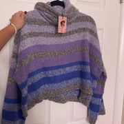 sincerely jules purple violet blue grey turtleneck sweater