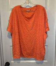 Terra & Sky Orange Scoop Neck Short Sleeve Tee 3X