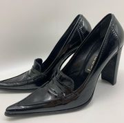 Casadei Made in Italy Black Patent Leather Pumps Shoe Size 7.5