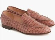 J.Crew Jasmine Frost Academy Crocodile Embossed Leather Loafers