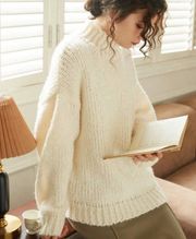 White Mock Neck Sweater 