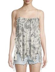 IRO Barame Ivory And Black Paisley Print Camisole NWT Size Small