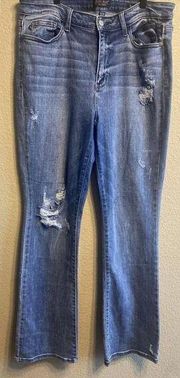 Judy Blue Jeans 13 31 Boot Cut Blue Casual Cotton Distressed