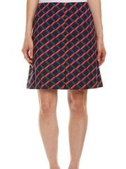 Trina Turk Lanora Geometric Print A-Line Skirt in blue/green/pink/orange size 14