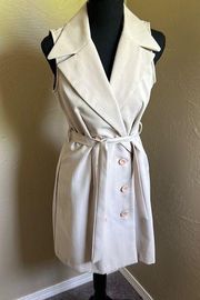 Alyn Paige Pinstripe khaki blazer dress