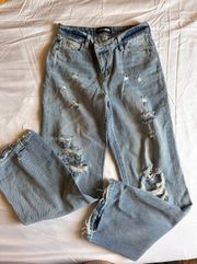 Distressed Blue Jeans