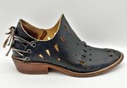 Musse & Cloud Anisse Black Leather Cutout Boho Ankle Boots Women 9
