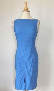 Vintage 90's  Solid Periwinkle Sleeveless Sheath Dress