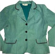 Vintage Dress Barn Sea Green Scalloped Hem Blazer Size 8
