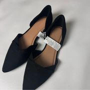 Old Navy Women's Pointed Toe  Black Low Heel D'orsay Flats Sz 8