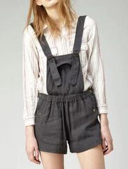 Isabel Marant Etoile Jason Short Overalls Shortalls Grey Linen Shorts