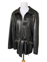 Vintage Valerie Stevens Belted Y2K Lambskin Leather Jacket