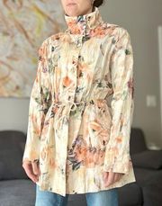 Peruvian Connection Lightweight Anorak Jacket - Floral Watercolor - Size S