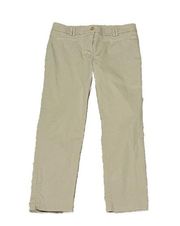 Ann Taylor Mid Rise Khaki Tan Capri Chino Pants size 4 Crop Pockets Stretch