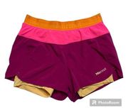 Multicolor Lined Pulse Shorts Womens Sz Small Purple Pink Orange Athletic