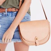 Madewell The Whipstich Saddle Bag in Natural Buff