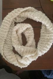 Knit white infinity scarf