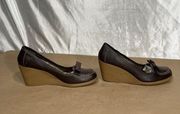 Vintage Lower East Side Y2K 90’s Brown Wedge Loafers Mary Jane Sz 10