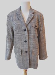 Vintage  Plaid Wool Blazer Coat