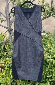 Elie Tahari Black & Heathered Grayish Bodycom Dress. Size 8. EUC!