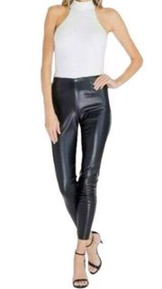 Olivaceous Faux Leather Moto Leggings Black Size Medium NWT