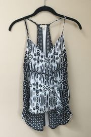 Tribal Print Faux Wrap Hi-Low Camisole