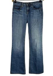 Juicy Couture Jeans Women's 27 Blue Denim Vintage Distressed Low Rise Flare Pant