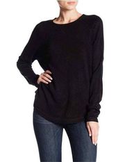 Sweet Romeo Womens Black Thumbhole Long Sleeve Stretch Jersey Top