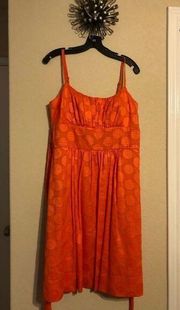 Dress barn orange sundress with circles sz 12