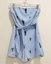 Do+Be cactus Printed striped romper tie size small