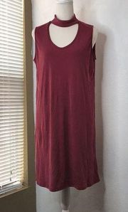 NWT DREW wine cutout dress