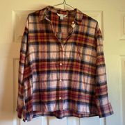 Old Navy  Size XL The Boyfriend Shirt Red and white flannel button down