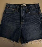 Madewell high rise denim shorts 27