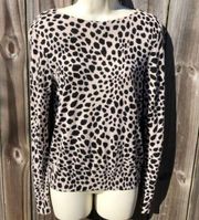 Diane Von Furstenberg Medium Leopard Sweater Top Tinkit Brown Black Tan Pullover