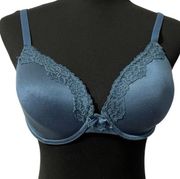 Maidenform Womens Comfort Devotion Full Coverage T-Shirt Bra 34D Blue